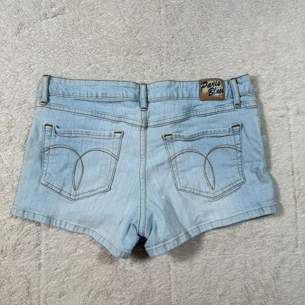 Y2K Paris Blues Light Wash Denim Jean Booty Shorts